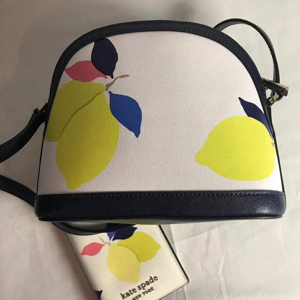 NEW Kate Spade Sylvia Lemon Zest Large Dome Crossbody & Passport holder to match - Picture 15 of 16